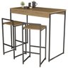 Conjunto De Mesa Com Banquetas Industrial Crome LI016/LI024 Freijo Preto Kappesberg - 1