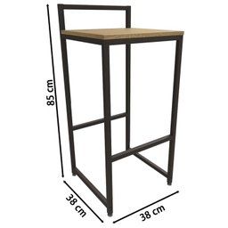 Conjunto De Mesa Com Banquetas Industrial Crome LI016/LI024 Freijo Preto Kappesberg - 3