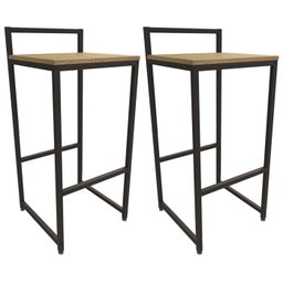 Conjunto De Mesa Com Banquetas Industrial Crome LI016/LI024 Freijo Preto Kappesberg - 5