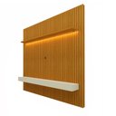 Ver imagem 3 de Rack com Painel para TV até 75 Polegadas 100% MDF Ripado com LED e 2 Gavetas 250CMX184CM Nobre Marrom