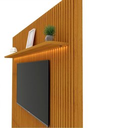 Rack com Painel Ripado para TV até 75 Polegadas com LED 100% MDF 184CMX250CM 2 Gavetas Nobre Marrom - 7 Rack com Painel Ripado para TV até 75 Polegadas com LED 100% MDF 184CMX250CM 2 Gavetas Nobre Marrom - 7