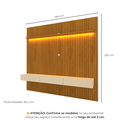 Ver imagem 4 de Rack com Painel para TV até 75 Polegadas 100% MDF Ripado com LED e 2 Gavetas 250CMX184CM Nobre Marrom