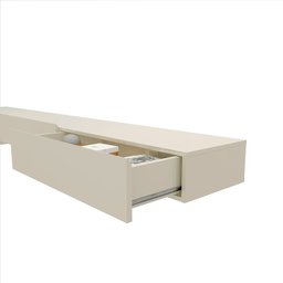 Rack com Painel Ripado para TV até 75 Polegadas com LED 100% MDF 184cmx250cm 2 Gavetas Nobre - 9