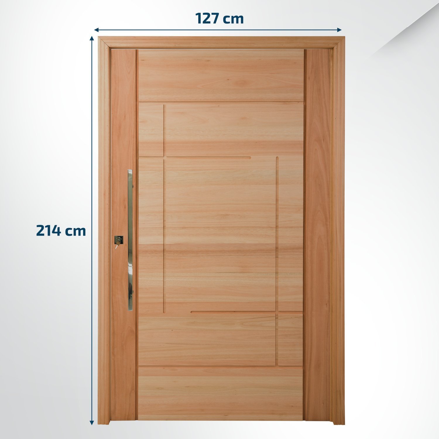 Porta Pivotante Maciça 214x127cm Eucalipto PM92 Moderne Cruzeiro Portas - 2