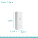 Ver imagem 2 de Guarda Roupa Roupeiro Chiara 2 Portas 2 Gavetas para Quarto Infantil Branco Phoenix Baby
