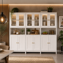 Ver imagem 1 de Conjunto Cozinha 3 Peças 12 Portas 9 Prateleiras 252cm AC4005 Branco - Decibal Móveis