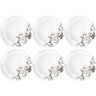 Jogo 6 Pratos de Porcelana com Estampa Floral Germer Fundos Redondos 23cm Garden - 1