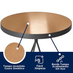Conjunto Mesa Bistrô Viena e 2 Banquetas Moscou Couríssimo Amarula - Loja Sheep - 11