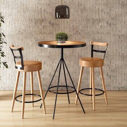 Conjunto Mesa Bistrô Viena e 2 Banquetas Moscou Couríssimo Amarula - Loja Sheep - 4