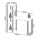 Ver imagem 3 de Mesa Escrivaninha Industrial 4 Prateleiras 100% Mdf Off White/freijó F29 - Pradel