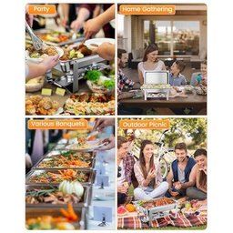 Takywep Réchaud 8 Qt 6 Peças Aço Inox Prata para Festas e Eventos - 2