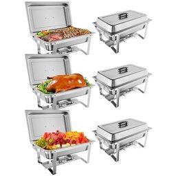 Takywep Réchaud 8 Qt 6 Peças Aço Inox Prata para Festas e Eventos - 1