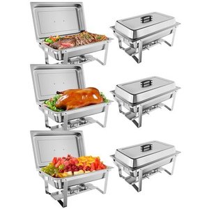 Takywep Réchaud 8 Qt 6 Peças Aço Inox Prata para Festas e Eventos