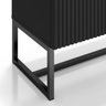 Mesa de Cabeceira Lumia com 2 Gavetas Detalhe Ripado Base de Aço Industrial - Preto/pé Preto - 9