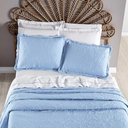 Ver imagem 5 de Kit Cobre Leito Colcha Sublime King Micropercal 200 Fios C/ Bag 3 Peças - Astral - Azul Claro