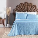 Ver imagem 1 de Kit Cobre Leito Colcha Sublime King Micropercal 200 Fios C/ Bag 3 Peças - Astral - Azul Claro