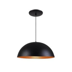 Lustre Pendente de Teto Meia Lua Preto