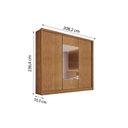 Ver imagem 2 de Guarda Roupa Casal 3 Portas de Correr e 8 Gavetas c/ Espelho Arezzo Plus Cumaru - Novo Horizonte