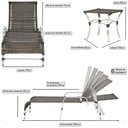 Ver imagem 2 de 3 Espreguiçadeira Catar e 3 Mesa Garden Alumínio e Fibra Pedra Ferro
