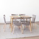 Ver imagem 1 de Conjunto Sala de Jantar Mesa Finlândia 120x75cm com 6 Cadeiras Janaína Cinza
