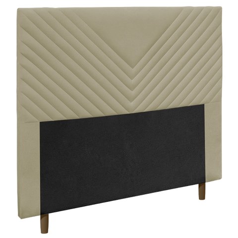 Cabeceira Cama Box Casal King Size Viena 195cm Veludo Bege - Abmaza