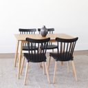 Ver imagem 1 de Conjunto Sala de Jantar Mesa Finlândia 120x75cm com 4 Cadeiras Janaína Preto