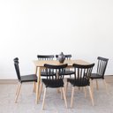 Ver imagem 1 de Conjunto Sala de Jantar Mesa Finlândia 120x75cm com 6 Cadeiras Janaína Preto