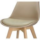 Ver imagem 6 de Kit 4 Cadeiras Charles Eames Leda Design Wood Estofada Base Madeira - Bege