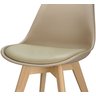 Kit 4 Cadeiras Charles Eames Leda Design Wood Estofada Base Madeira - Bege - 6