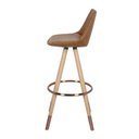Ver imagem 3 de Banqueta Eames Magis Metallic Courino Marrom Base Aço 100cm - 47350