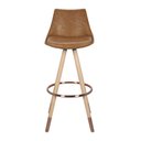 Ver imagem 2 de Banqueta Eames Magis Metallic Courino Marrom Base Aço 100cm - 47350