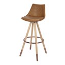 Ver imagem 1 de Banqueta Eames Magis Metallic Courino Marrom Base Aço 100cm - 47350