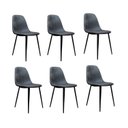 Ver imagem 2 de Conjunto Sala de Jantar Mesa Finlândia 120x75cm com 6 Cadeiras Tania PU Preto