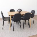 Ver imagem 1 de Conjunto Sala de Jantar Mesa Finlândia 120x75cm com 6 Cadeiras Tania PU Preto