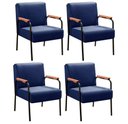 Ver imagem 1 de Kit 4 Poltronas Jade Cor:Veludo Azul 210