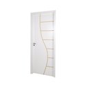 Ver imagem 2 de Kit Porta de Madeira Decorada 215x74cm com Batente de MDF 16cm Cantareira MGM Abertura Esquerda Bran