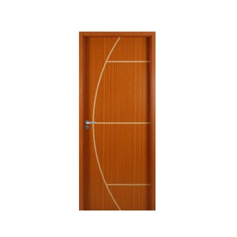 Kit Porta de Madeira Decorada 215x84cm com Batente de MDF 10cm Gaúcha MGM Abertura Esquerda Marrom/m