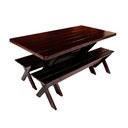 Ver imagem 3 de Conjunto Mesa 2m e 2 Bancos Sem Encosto Madeira Maciça Eucalipto:Tabaco