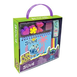 Livro Kit para Colorir Fun Box Stitch com Acessórios Inmetro