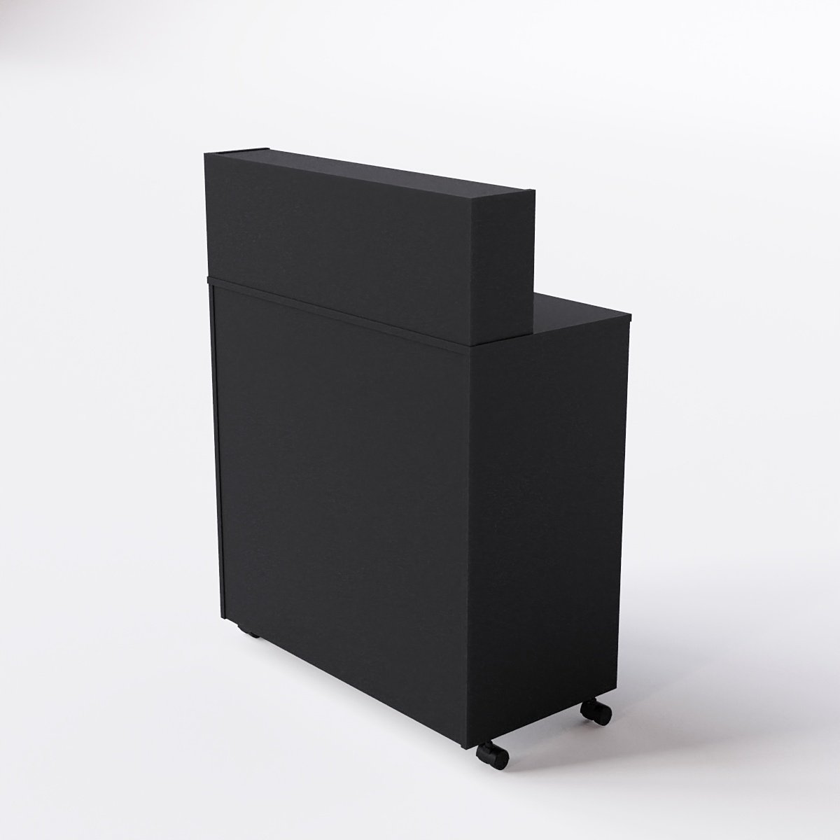 Balcão Modular - 2 Andares para Atendimento 80cm com Rodinha Cor:preto - 2