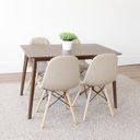 Ver imagem 1 de Conjunto Sala de Jantar Mesa Finlândia 120x75cm com 4 Cadeiras Eiffel Botonê Bege/Nogueira