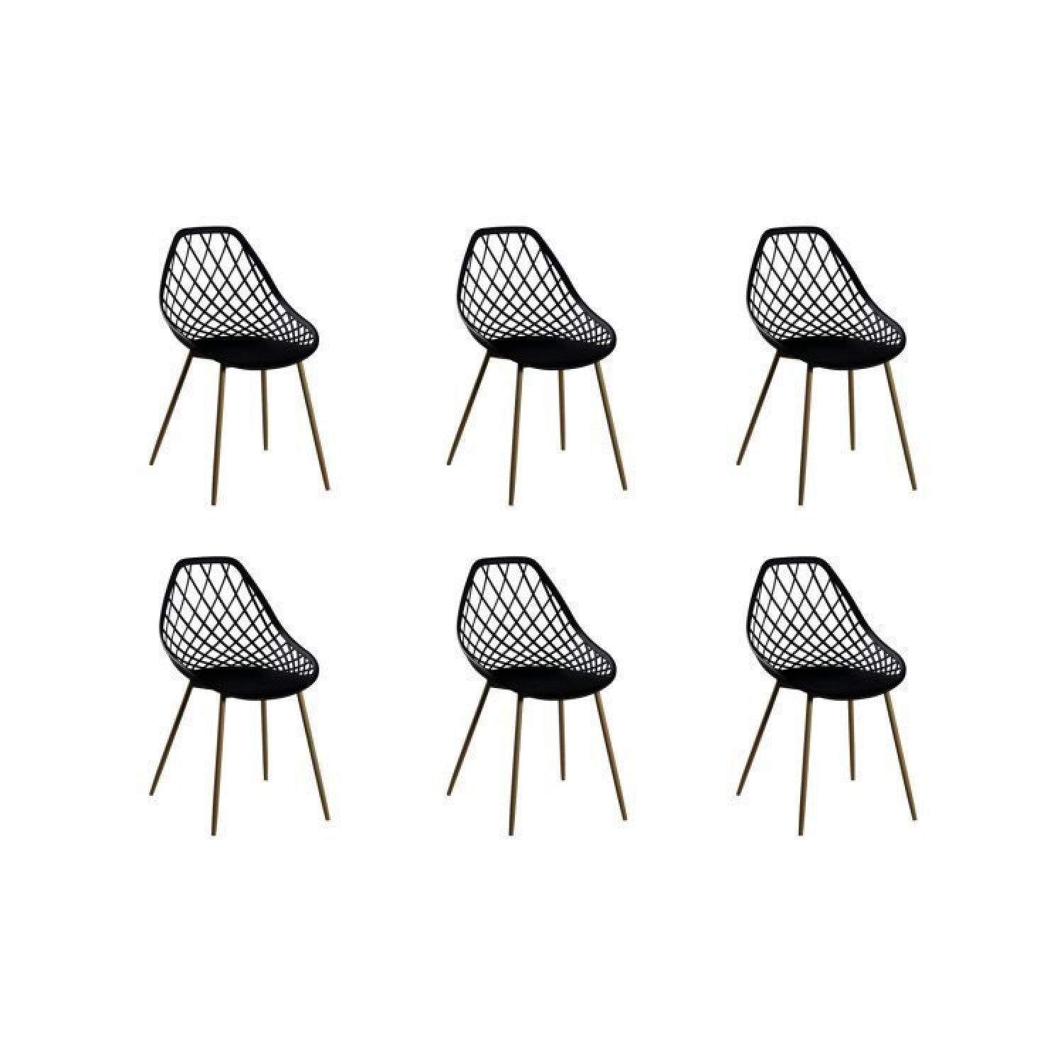 Conjunto Sala de Jantar Mesa Ingá 140x80cm com 6 Cadeiras Cloe Base Aço  - 2