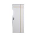 Ver imagem 1 de Kit Porta de Madeira Decorada 212x75cm com Batente de Aluminio 3,6cm Mantiqueira MGM Branco