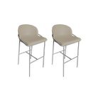Ver imagem 1 de Kit 2 Banquetas Alta Bancada Base Ferro Champanhe Jbv Móveis: Bege