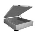 Ver imagem 2 de Base Box Baú Víúva Luxo Blindado AColchoes Suede Cinza 41x128x188