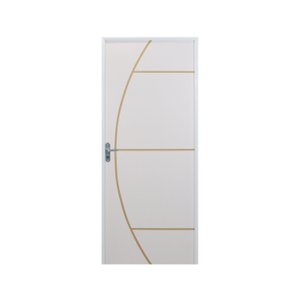 Kit Porta de Madeira Decorada 212x75cm com Batente de Aluminio 3,6cm Gáucha Mgm