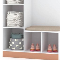 Armário Multiuso Quarto Hall com Ganchos 3 Portas Roy V02 Branco/Camarim - Mpozenato - 5