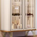 Ver imagem 3 de Cristaleira Decorativo com Led Portas de Vidro Texas Off White/cinamomo G26 - Gran Belo Cristaleira