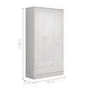 Ver imagem 3 de Guarda Roupa Solteiro Noah Tunisia 3 Portas 2 Gavetas MDP Branco Qmovi