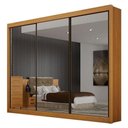 Ver imagem 1 de Guarda Roupa Casal 3 Portas 3 Espelhos São Paulo Gold Cinamomo – Leifer Móveis
